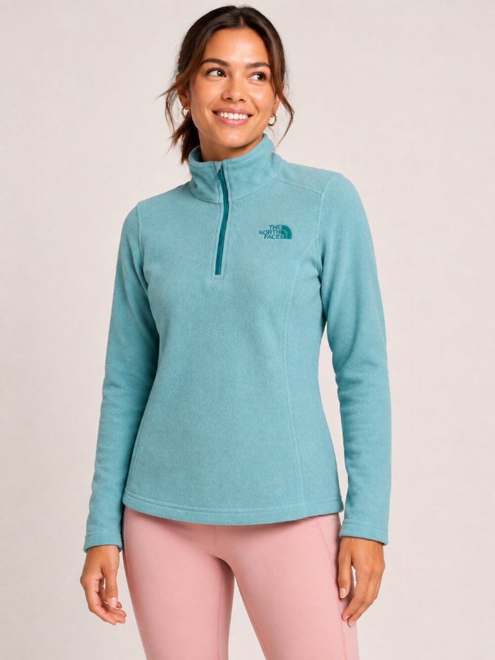 The North Face Glacier 1/4 Zip Fleece Harbor Blue Heather NWT M